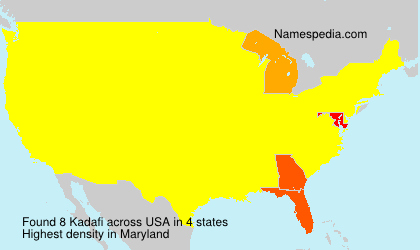 Surname Kadafi in USA Surname Kadafi in USA