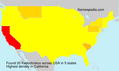 Surname Kadoshnikov in USA Surname Kadoshnikov in USA