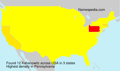Surname Kahanowitz in USA Surname Kahanowitz in USA