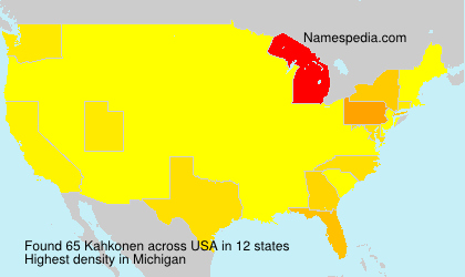 Surname Kahkonen in USA Surname Kahkonen in USA