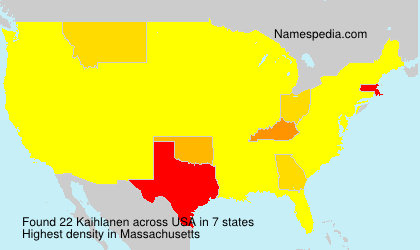 Surname Kaihlanen in USA Surname Kaihlanen in USA