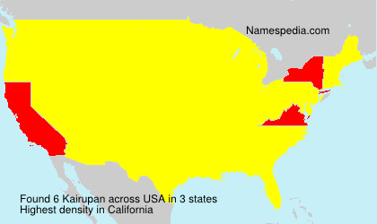 Surname Kairupan in USA Surname Kairupan in USA