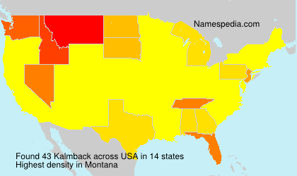 Surname Kalmback in USA Surname Kalmback in USA