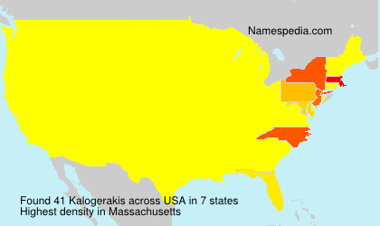 Surname Kalogerakis in USA Surname Kalogerakis in USA