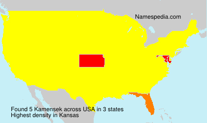Surname Kamensek in USA Surname Kamensek in USA
