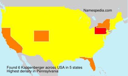 Surname Kappenberger in USA Surname Kappenberger in USA