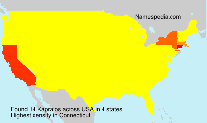 Surname Kapralos in USA Surname Kapralos in USA
