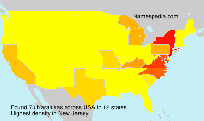 Surname Karanikas in USA Surname Karanikas in USA