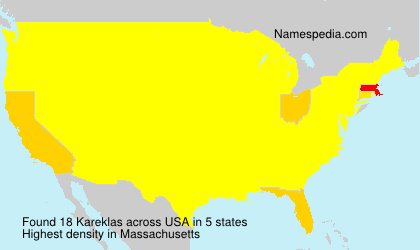 Surname Kareklas in USA Surname Kareklas in USA