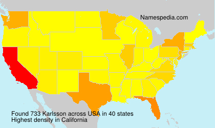 Surname Karlsson in USA Surname Karlsson in USA