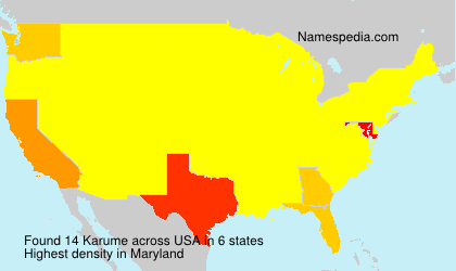 Surname Karume in USA
