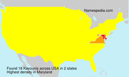 Surname Kavounis in USA Surname Kavounis in USA