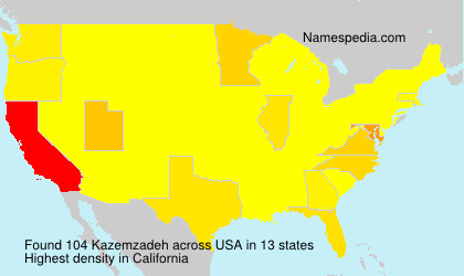 Surname Kazemzadeh in USA