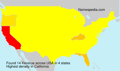 Surname Kensrue in USA