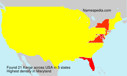 Surname Kerge in USA Surname Kerge in USA