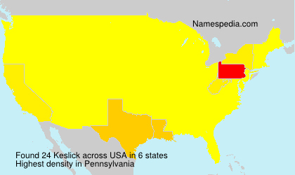 Surname Keslick in USA Surname Keslick in USA