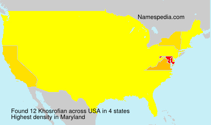 Surname Khosrofian in USA Surname Khosrofian in USA