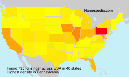 Surname Kinsinger in USA Surname Kinsinger in USA