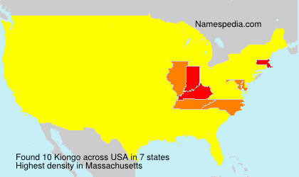 Surname Kiongo in USA Surname Kiongo in USA