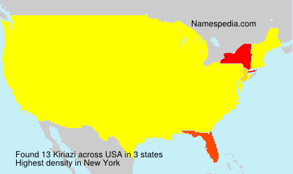 Surname Kiriazi in USA