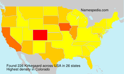 Surname Kirkegaard in USA Surname Kirkegaard in USA