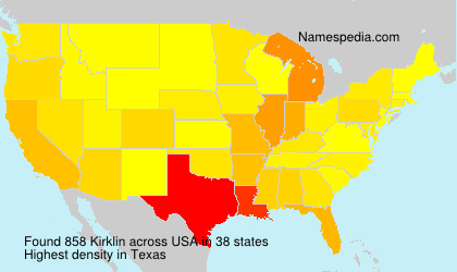 Surname Kirklin in USA Surname Kirklin in USA