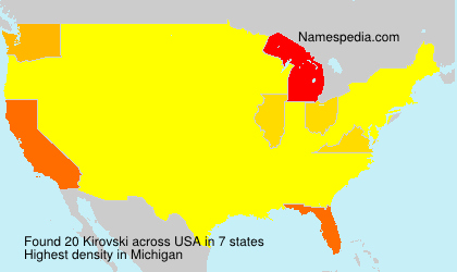 Surname Kirovski in USA Surname Kirovski in USA