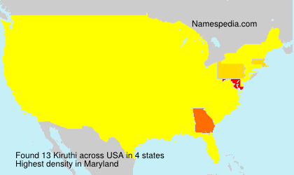 Surname Kiruthi in USA Surname Kiruthi in USA
