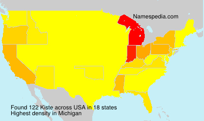 Surname Kiste in USA Surname Kiste in USA