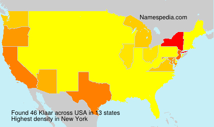 Surname Klaar in USA Surname Klaar in USA