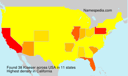 Surname Klaeser in USA Surname Klaeser in USA