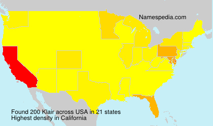 Surname Klair in USA Surname Klair in USA