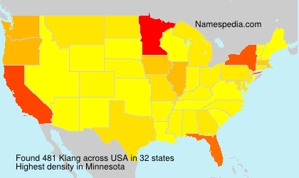 Surname Klang in USA Surname Klang in USA