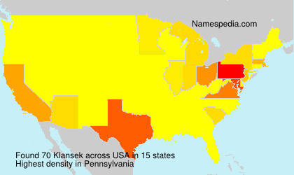 Surname Klansek in USA Surname Klansek in USA