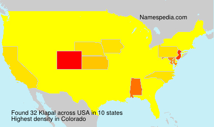 Surname Klapal in USA Surname Klapal in USA