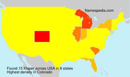 Surname Klaper in USA