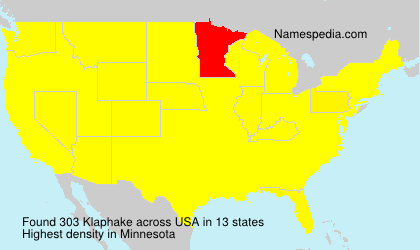 Surname Klaphake in USA