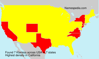 Surname Klarissa in USA Surname Klarissa in USA