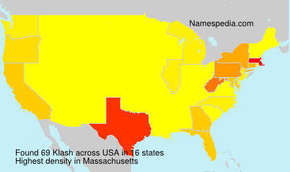 Surname Klash in USA Surname Klash in USA