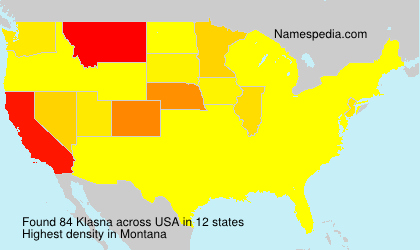 Surname Klasna in USA Surname Klasna in USA