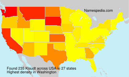 Surname Klaudt in USA Surname Klaudt in USA