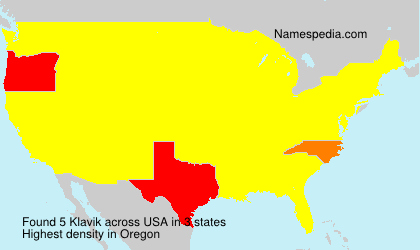 Surname Klavik in USA Surname Klavik in USA
