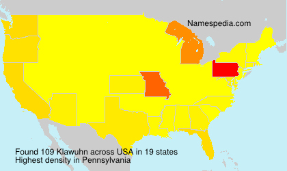Surname Klawuhn in USA Surname Klawuhn in USA