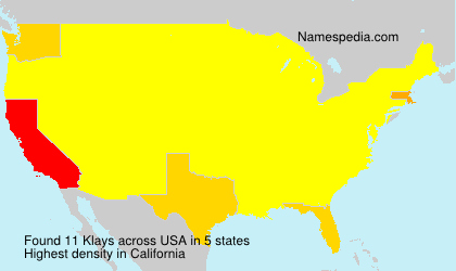Surname Klays in USA Surname Klays in USA
