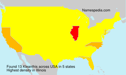Surname Kleanthis in USA Surname Kleanthis in USA