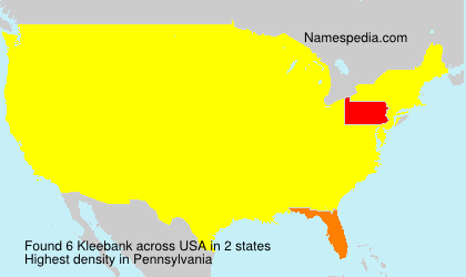 Surname Kleebank in USA Surname Kleebank in USA