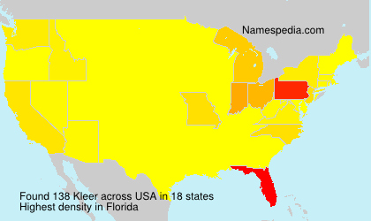 Surname Kleer in USA Surname Kleer in USA