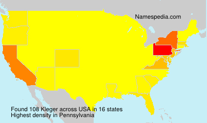 Surname Kleger in USA Surname Kleger in USA