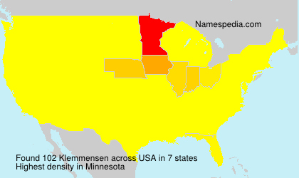 Surname Klemmensen in USA Surname Klemmensen in USA