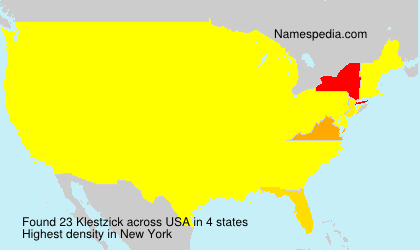 Surname Klestzick in USA Surname Klestzick in USA